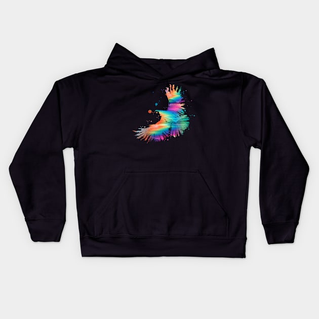 Glitch Crow Kids Hoodie by clingcling